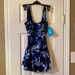 Swimsuit by Azul, size 10, blue and white in color, new.